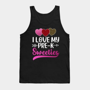 I Love My Pre-K Sweeties Hearts Valentines Day Teacher Gift Tank Top